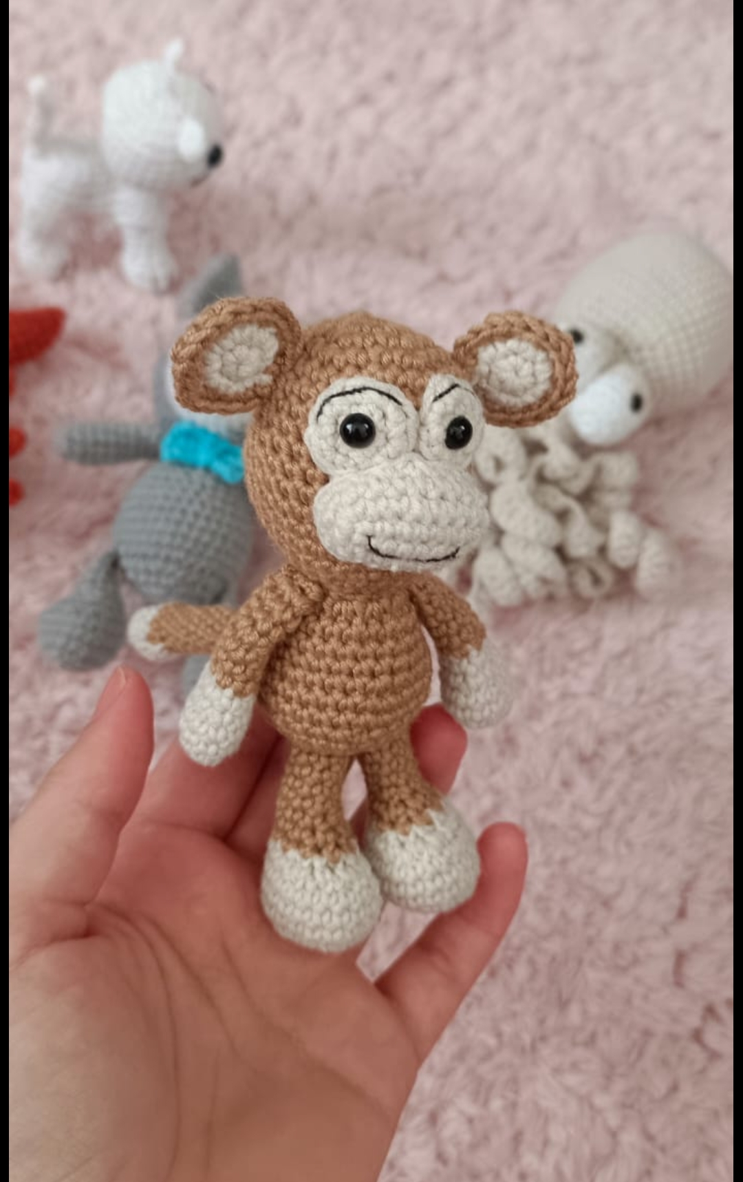 Amigurumi maymun anahtarlık aksesuar hediyelik