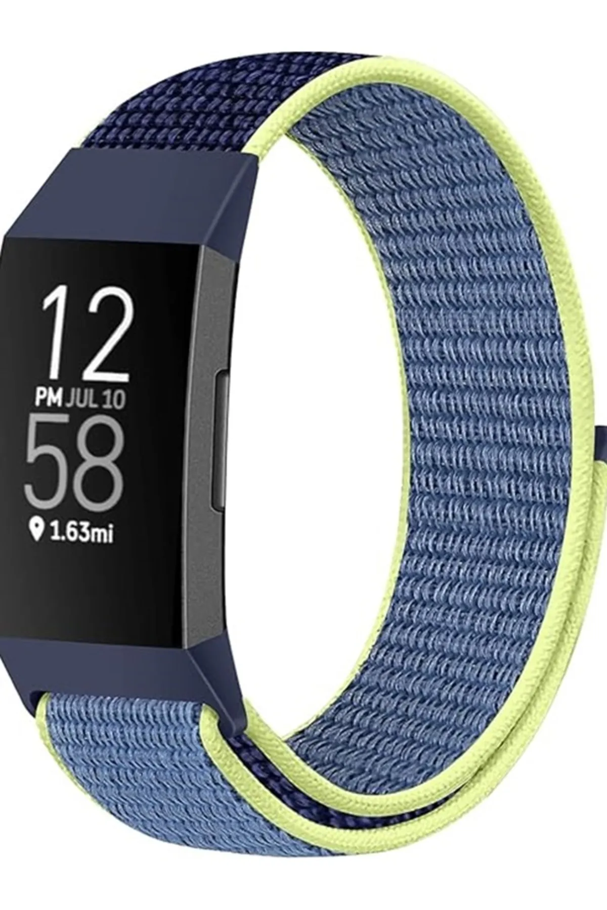 MarkaCase Fitbit Charge 6 İçin Dokuma Kordon - Lacivert/Mavi