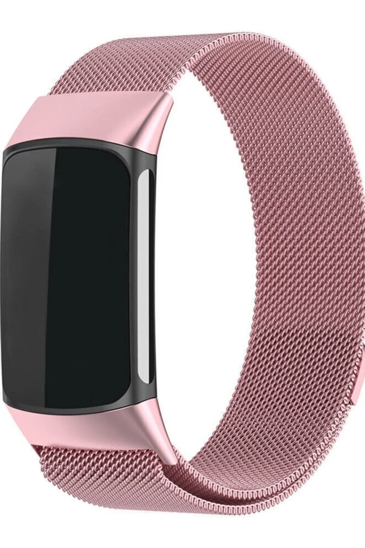 MarkaCase Fitbit Charge 6 Için Manyetik Metal Saat Kordonu - Rose