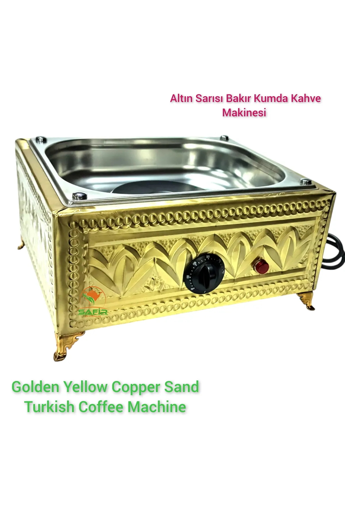 SAFİR ÇAY KAZANLARI Özel Gold Kumda Kahve Makinesi Ev ve Ofis İçin Gold Kumda Kahve Safir Kumda Kahve Cihazı Kare görsel 2