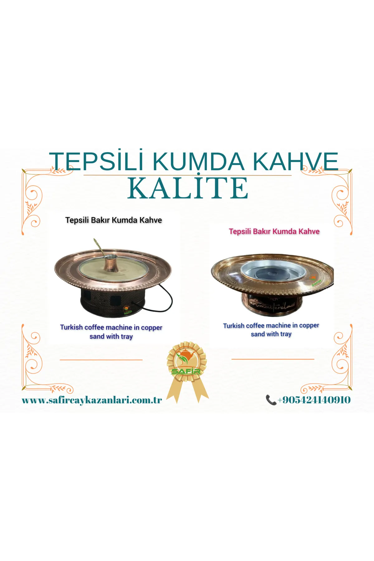SAFİR ÇAY KAZANLARI Tepsili Kumda Kahve Büyük Boy Tepsili Kumda Kahve Makinesi Sinili Kumda Kahve Safir Kumda Kahve görsel 4