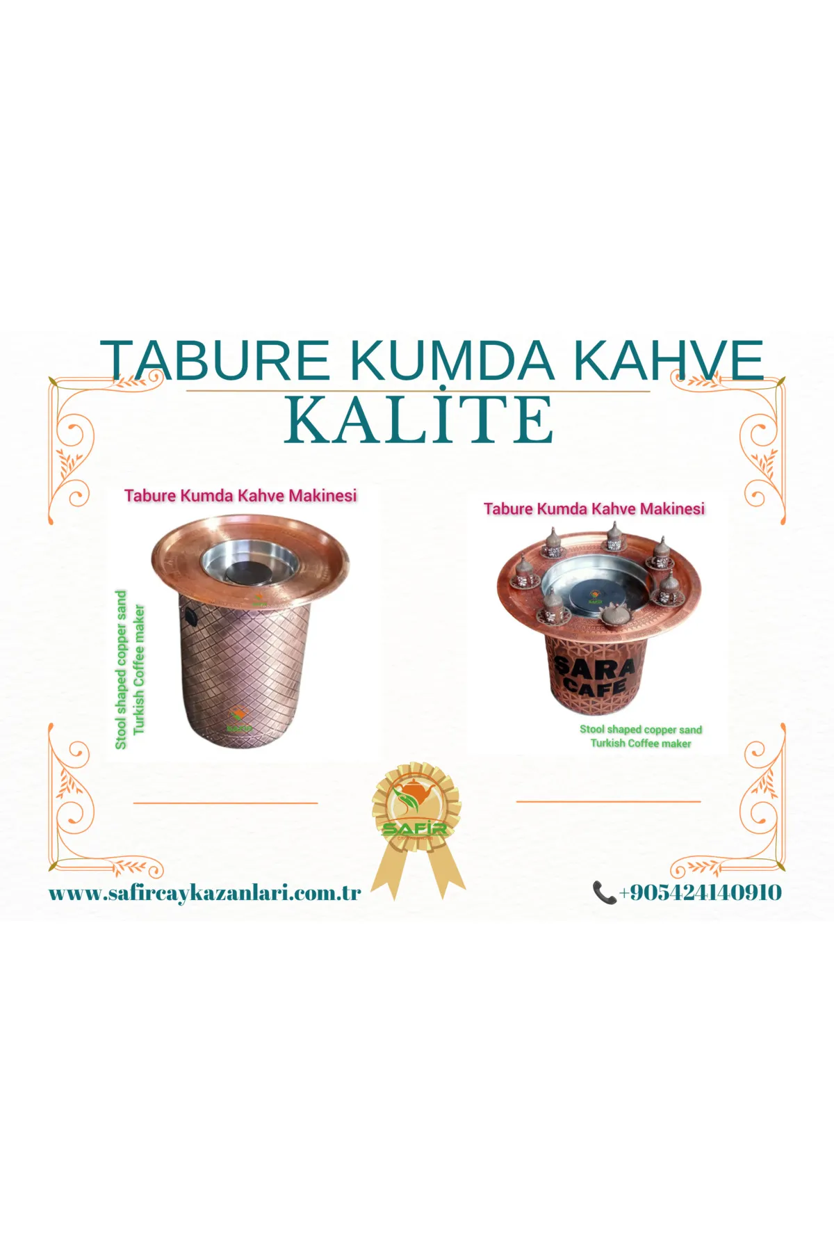 SAFİR ÇAY KAZANLARI Safir Tabure Kumda Kahve Makinesi Yüksek Boy Kumda Kahve Makinesi Safir Kumda Kahve Cihazı görsel 4