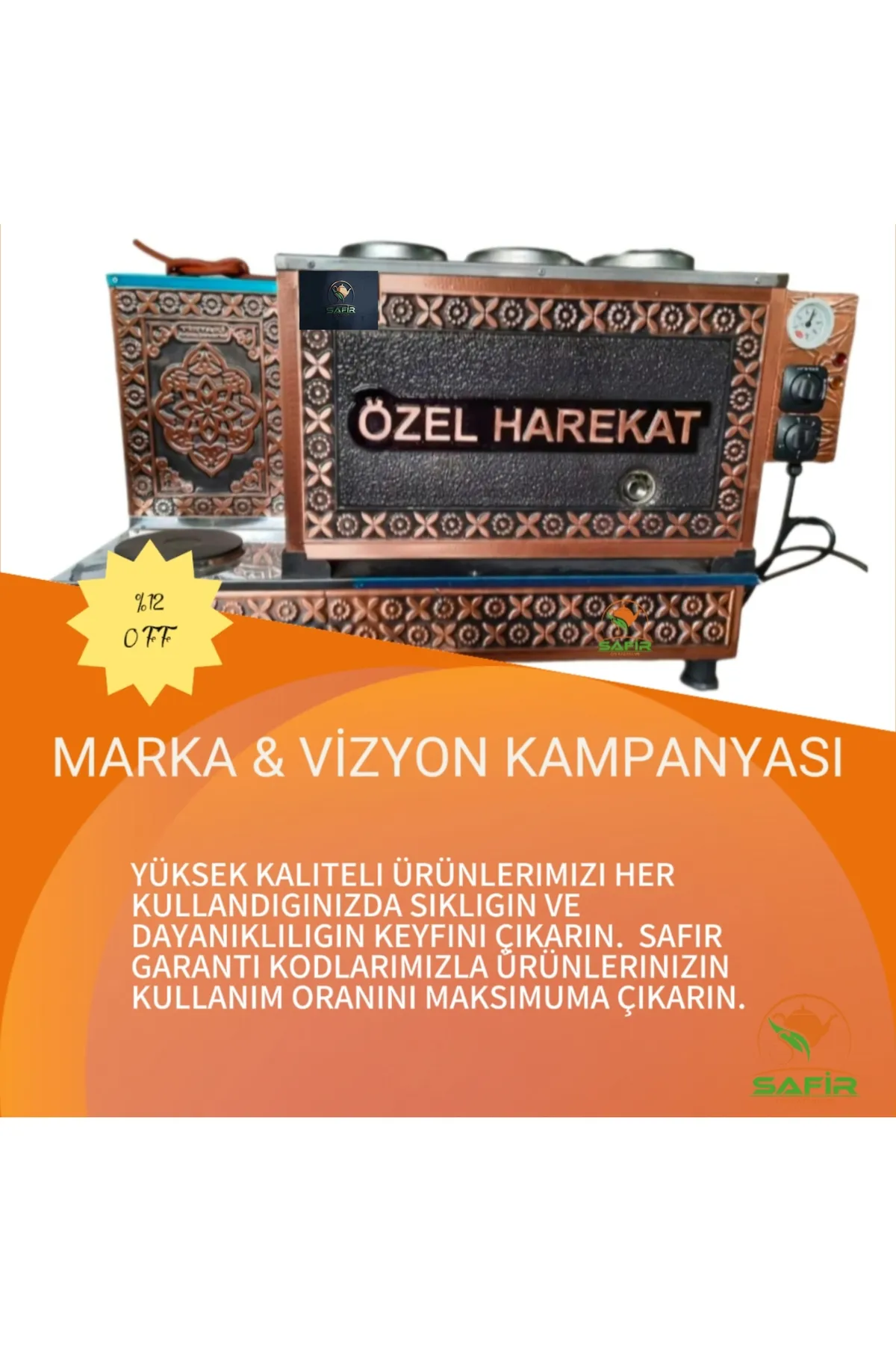 SAFİR ÇAY KAZANLARI 4 demlikli inoks çay kazanı tam otomatik elektrikli ve tüplü çay ocağı çay semaveri görsel 3