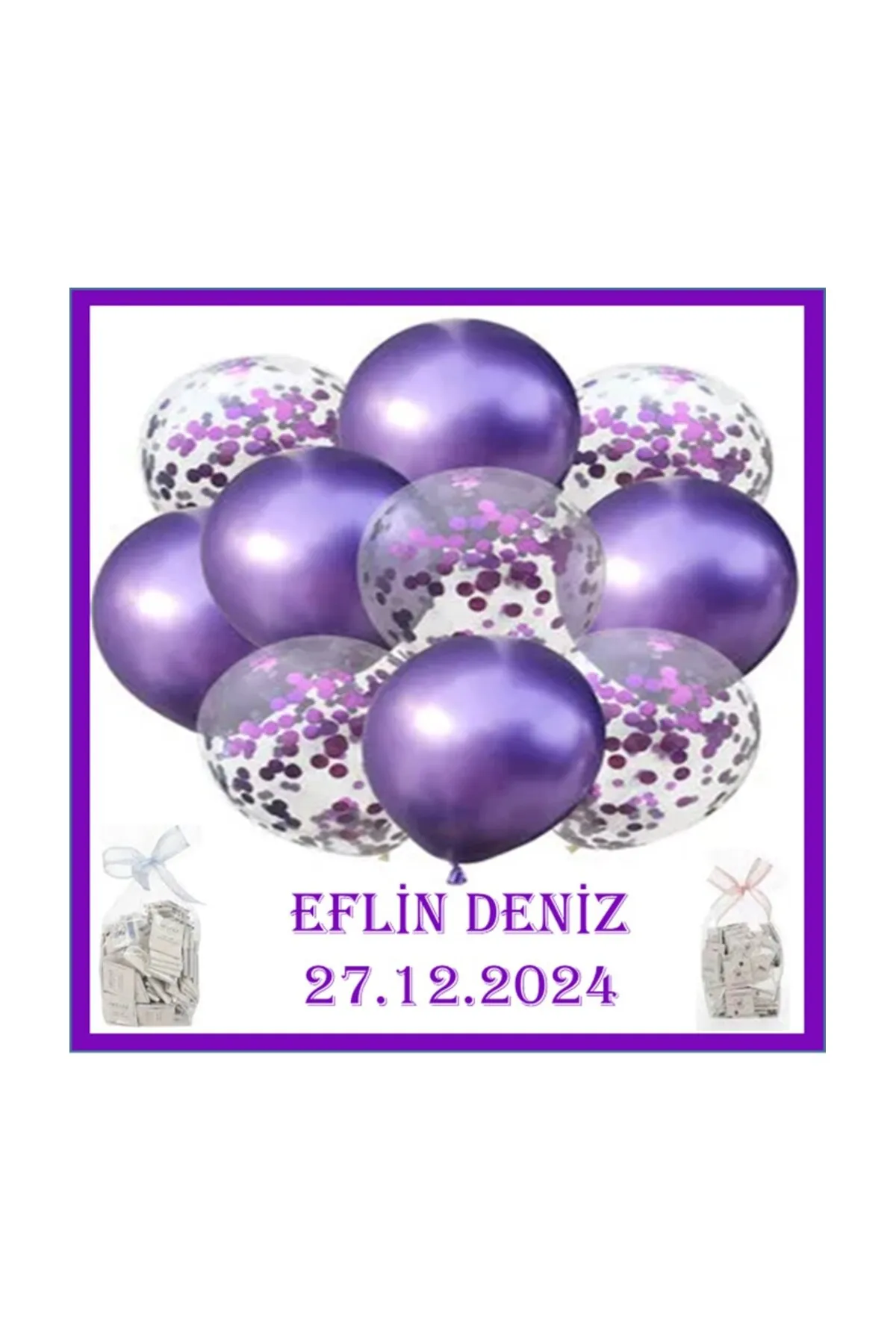 BEBEK YENİ DOĞAN DOĞUM GÜNÜ BALON BASKILI 50 Lİ DÖKME ÇİKOLATA