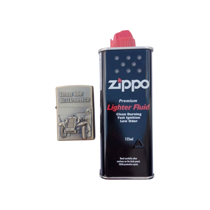 Ozel Tasarim Sari renkli German Adler kfz 13 Armored Car zirhli arac kabartmali premium zippo Cakmak