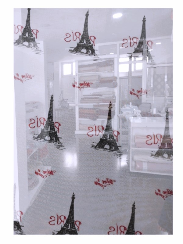 Taç tül perde-Paris motifli-1/2 pile (seyrek) görsel 2
