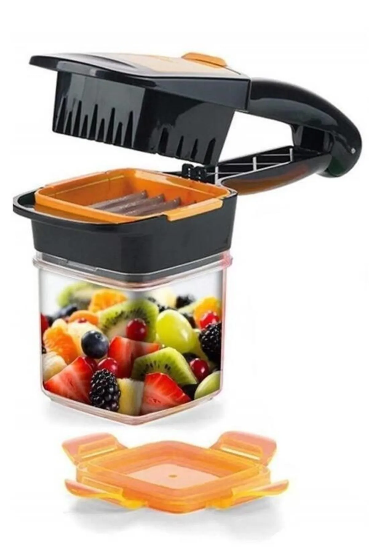 BUFFER® Quick 5 İn 1 Büyük Hazneli Pratik Hızlı Meyve Sebze Doğrayıcı Rende görsel 6