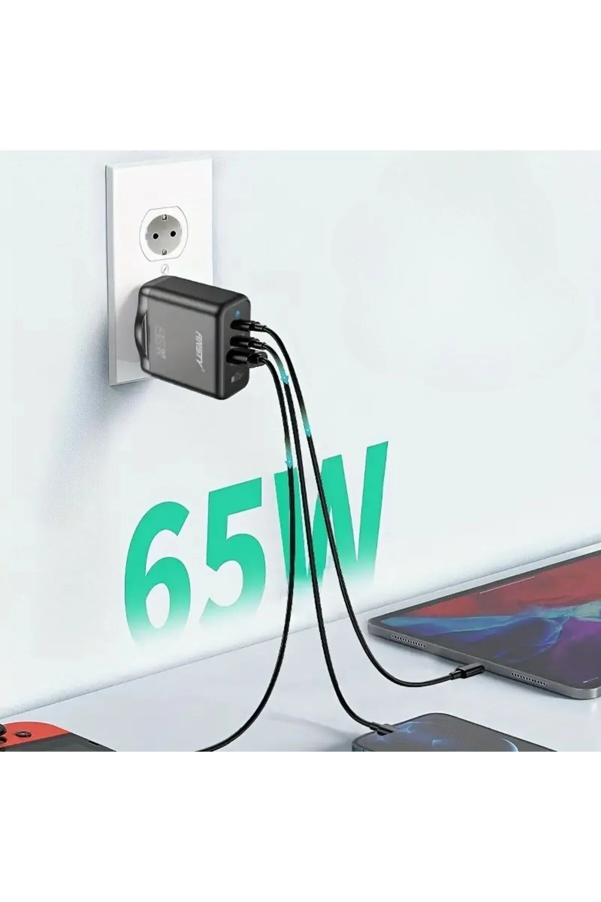 BUFFER® 65W Hızlı Şarj Edebilen TYPE C uçlu Şarj Aleti