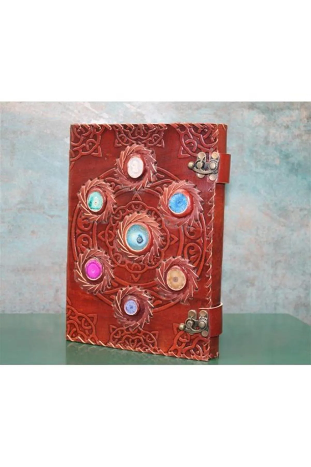Taşlı Deri Defter Model 12