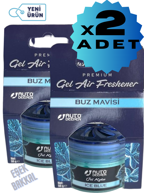 2Lİ Buz Mavisi Premium Oto Jel Koku Araba Parfümsü Jel Koku