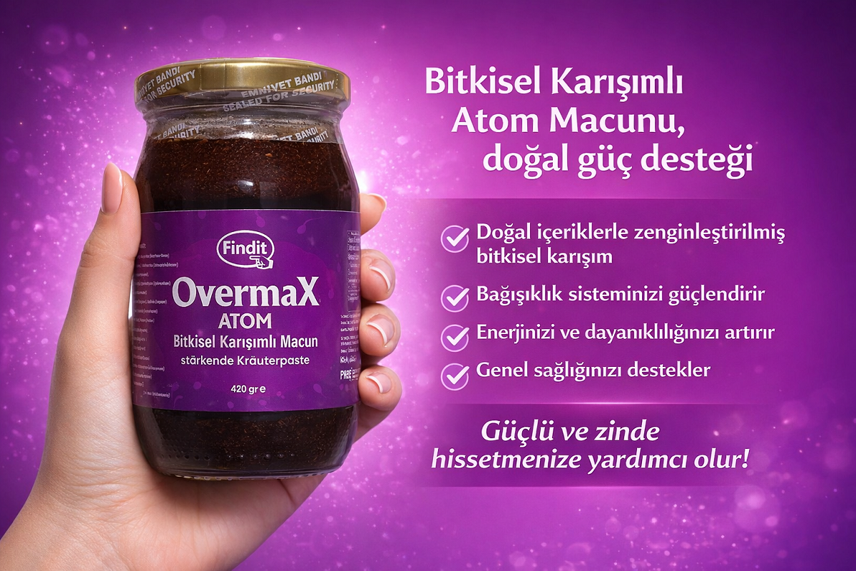 Overmax Atom Bitkisel Karışımlı Macun, Doğal Güç Desteği, 420 gr görsel 3