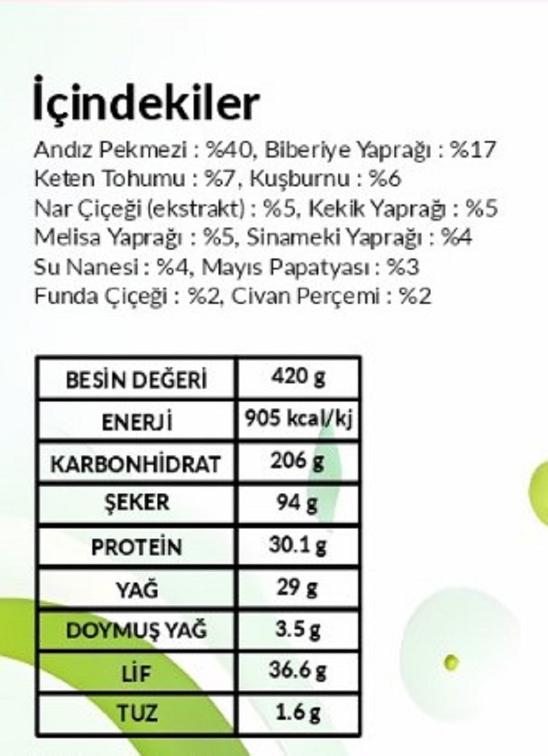 Nar Ekstraktlı Biberiyeli Bitkisel Karışımlı Macun 420 gr - Doğal Bitkisel Destek görsel 4