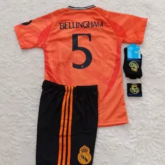 SPORMAN R.e.a.l M.a.d.r.i.d Kylian Belingham 2024/25 Sezon Deplasman Çocuk Forması 4'lü Set (ORANGE) 2640