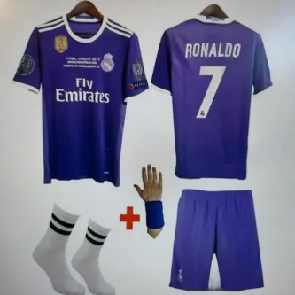 SPORMAN M.a.d.r.i.d 2016/17 Cristiano Ronaldo Röveşata Çocuk Forması Mor 4'lü Set 2640