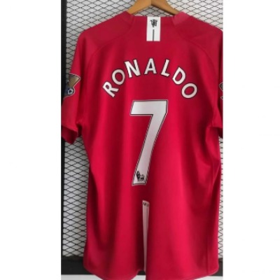 Pele Sport Cristiano R.o.n.a.l.d.o 2008 Moscov Finali Kırmızı Kısa Kollu Yetişkin Futbol Forması(KIRMIZI)4546