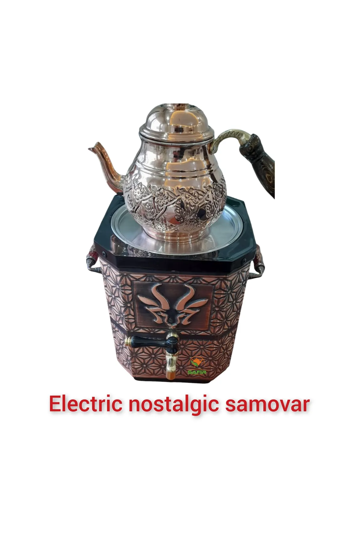 SAFİR ÇAY KAZANLARI Nostaljik Semaver Bakır Semaver Elektrikli Bahçe Semaveri Balkon Semaver Safirim Semaver görsel 4