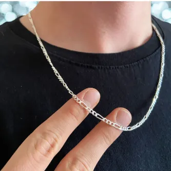 ZEY GÜMÜŞ 2 MM FİGARO ZİNCİR KOLYE 925 AYAR GÜMÜŞ