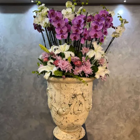 Derin Flowers Antik Seramik 20 Dal Orkide