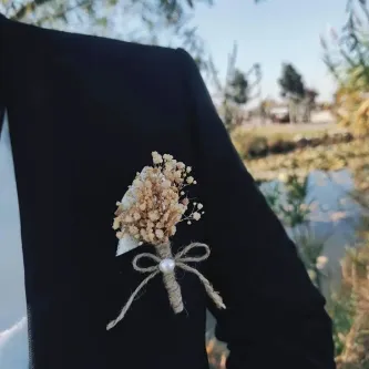 SavBrand Damat Yaka Çiçeği İğnesi Sağdıç Yaka Çiçeği İğnesi