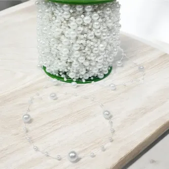 SavBrand Beyaz Misinalı Şerit İnci 5 metre