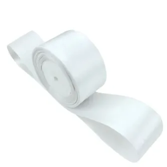 SavBrand Saten Kurdele 6 cm Beyaz 10 Metre