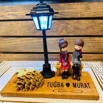 MYK HEDİYE VE SANAT ATÖLYESİ Evlilik Yıldönümü Sevgililer Günü Hediyesi Sevgiliye Konsept Hediye Iki Ihtiyar Işıklı El Yapımı