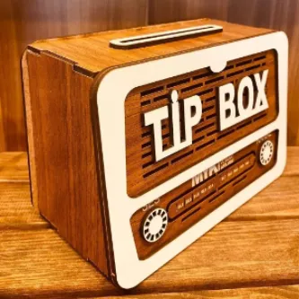 MYK HEDİYE VE SANAT ATÖLYESİ Tip Box Bahşiş Kutusu Nostaljik Radyo Görünümlü