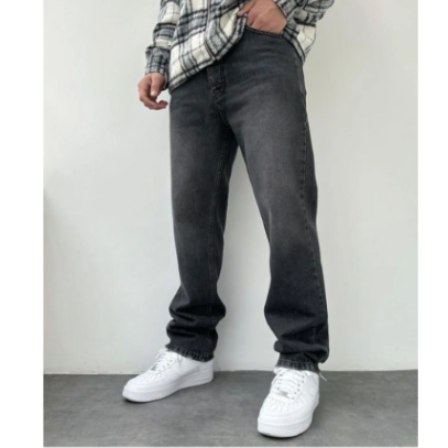 ORAY STORE Taşlamalı Siyah Baggy Pantolon
