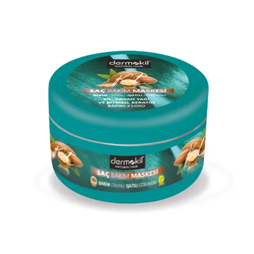DERMOKIL NATURAL  Vegan Kil, Argan ve Bitkisel Keratin Doğal Saç Maskesi 300 ml