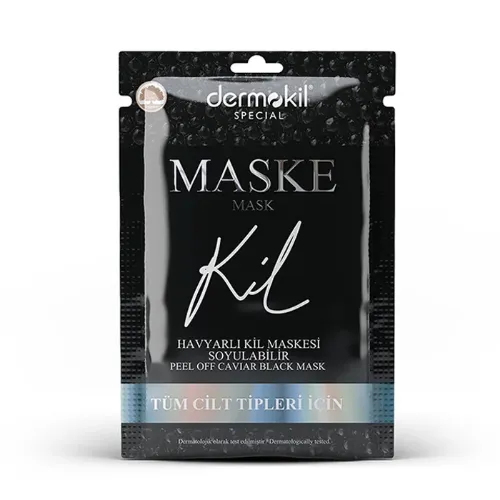 DERMOKIL SPECIAL  Soyulabilir Havyarlı Siyah Kil Yüz Maskesi 15 ml (Tüm Cilt Tipleri İçin)