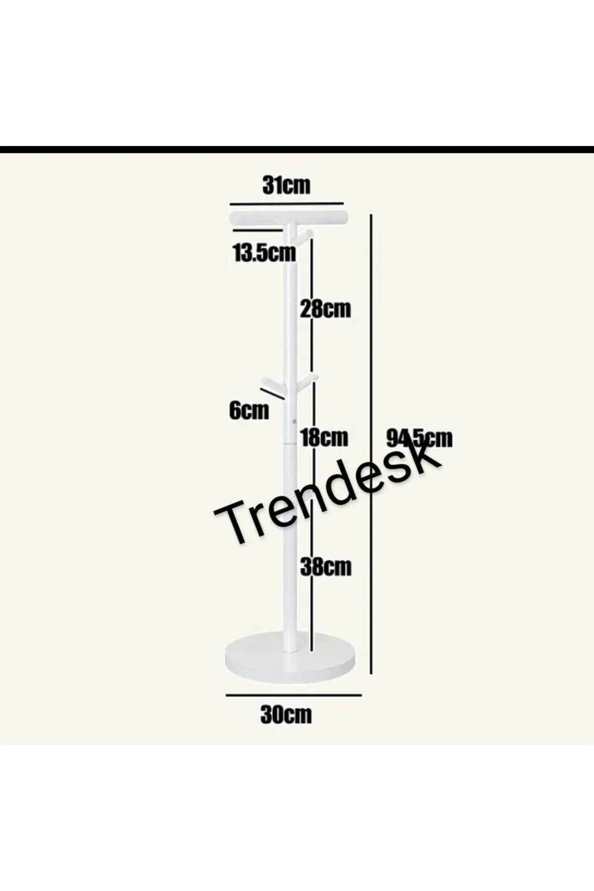 TRENDESK DESIGN Ayaklı Siyah Askılık Kitap Çanta Depolama Rafları Yatak Odası Organizatör Askı 30*95cm  1058-CN görsel 3