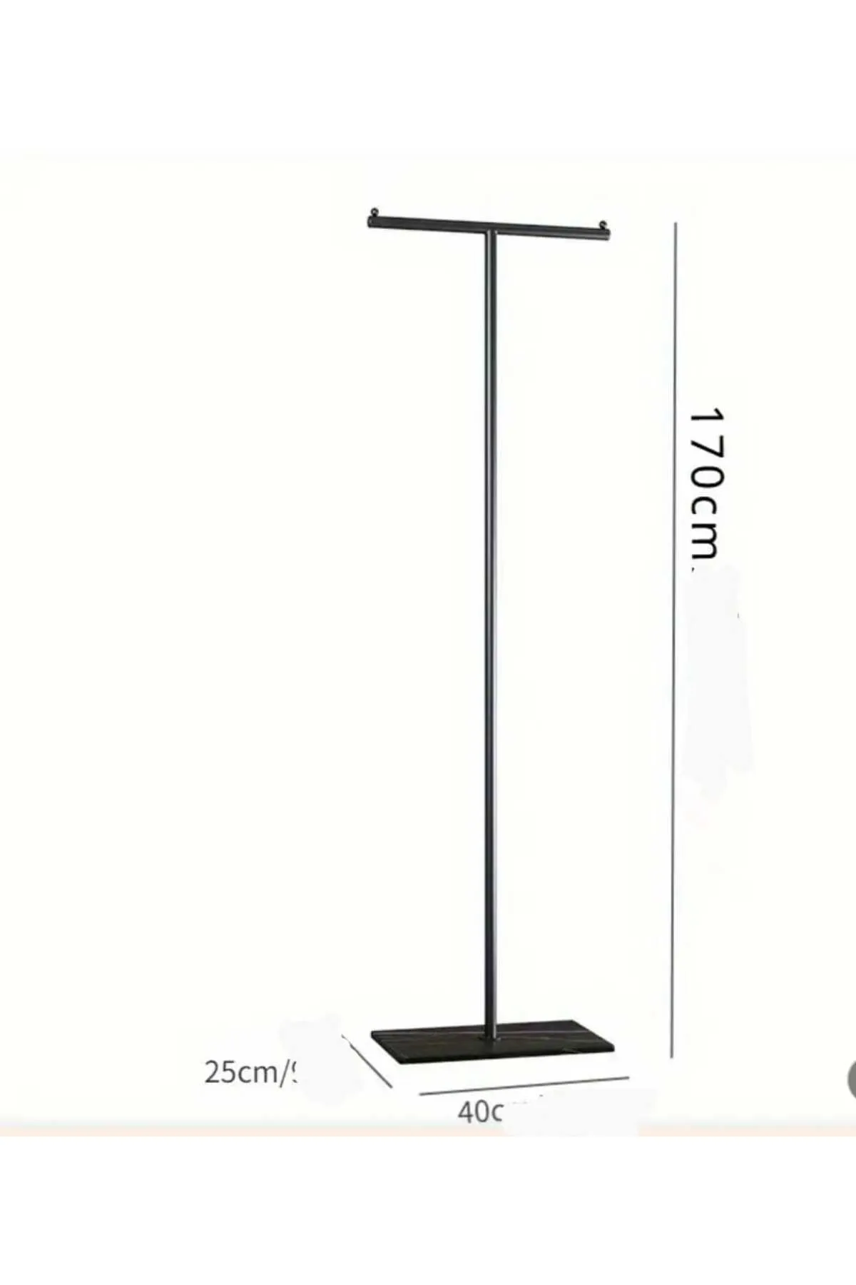 TRENDESK DESIGN Metal T Siyah Ayaklı Askılık Elbise Askılık 1051-CN görsel 2
