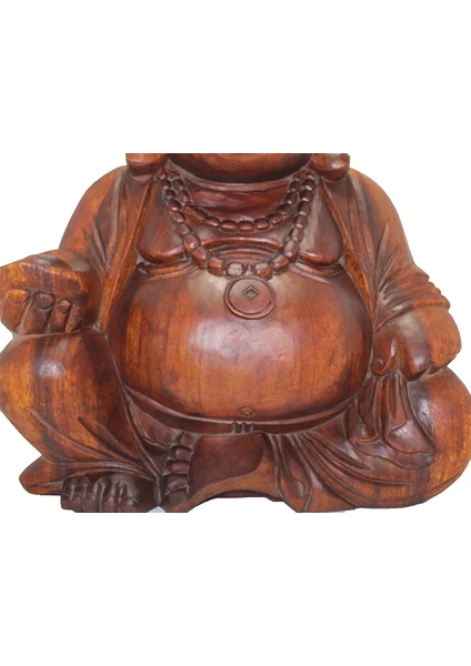 Exporanto Oturan Ahşap Buda 50 cm ST00030 görsel 4