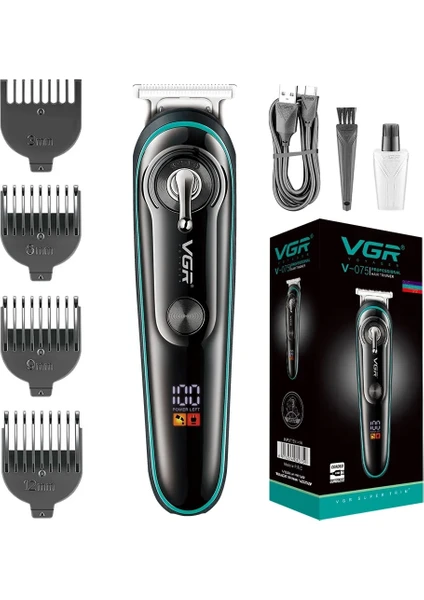 Exporanto Vgr V-075 T Bıçak Sıfır Kesim LCD Ekran Şarjlı Tıraş Makinesi görsel 2