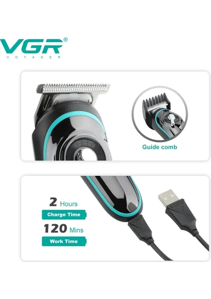 Exporanto Vgr V-075 T Bıçak Sıfır Kesim LCD Ekran Şarjlı Tıraş Makinesi görsel 3