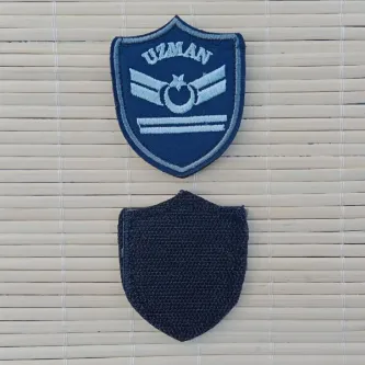 İzmir Askeri Malzeme Havacı Uzman Çavuş 2 Kademe Lacivert Zemin Nakışlı Mini Polar Arma Peç Patch