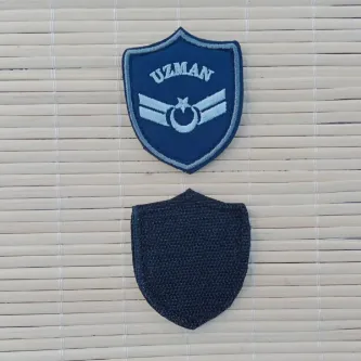 İzmir Askeri Malzeme Hava Kuvvetleri Havacı Uzman Çavuş Lacivert Zemin Nakışlı Mini Polar Arma Peç Patch