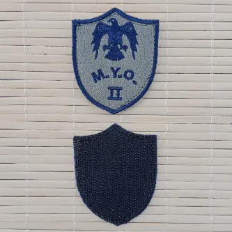 İzmir Askeri Malzeme Meslek Yüksek Okulu M-Y-O 2 Gri Zemin Kartal Nakışlı Havacı Mini T-shirt Arma Patch Peç