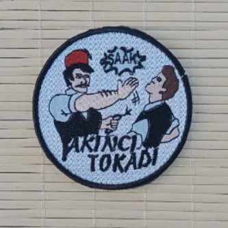 İzmir Askeri Malzeme 2 Adet Beyaz Zemin Nakış işlemeli Akıncı Tokadı Arma Peç Patch