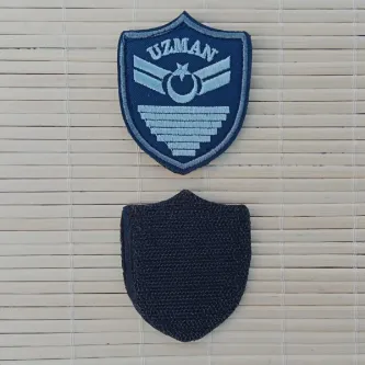 İzmir Askeri Malzeme Hava Kuvvetleri Havacı Uzman Çavuş 7 Kademe Lacivert Zemin Nakışlı Mini Polar Arma Peç Patch