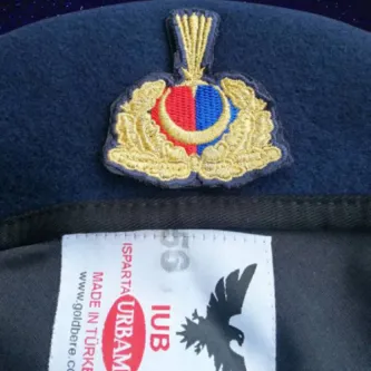 İzmir Askeri Malzeme Jandarma  Asayiş Lacivert Subay Kokartlı Urbam Kaşmir Yan Bere