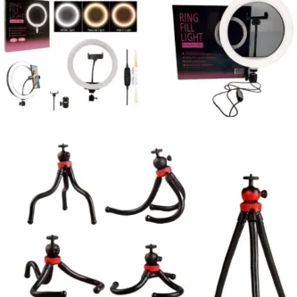 10 inç Ring Fill Light Led 3 Renkli Ayarlanabilir Ve Esnek Tripod Ahtapot Takım