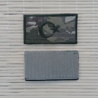 İzmir Askeri Malzeme Kara Kuvvetleri Kamuflaj Renkli Nakış işlemeli Bayrak Arma Peç Patch