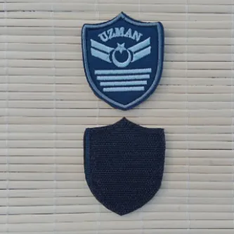 İzmir Askeri Malzeme Hava Kuvvetleri Havacı Uzman Çavuş 4 Kademe Lacivert Zemin Nakışlı Mini Polar Arma Peç Patch