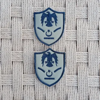 İzmir Askeri Malzeme 2 Adet Havacı Yedek Subay Gri Zemin Kartal Nakışlı Mini T-shirt Arma Patch Peç