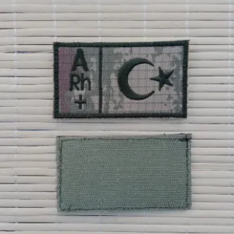 İzmir Askeri Malzeme Kara Kuvvetleri Eski Kamuflaj Renkli Nakış işlemeli A Rh + Kan Gruplu Arma Patch Peç