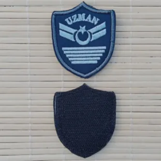 İzmir Askeri Malzeme Hava Kuvvetleri Havacı Uzman Çavuş 5 Kademe Lacivert Zemin Nakışlı Mini Polar Arma Peç Patch