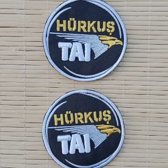 İzmir Askeri Malzeme 2 Adet Hürkuş Tai Yazılı Logolu Nakış işlemeli Arma Peç Patch