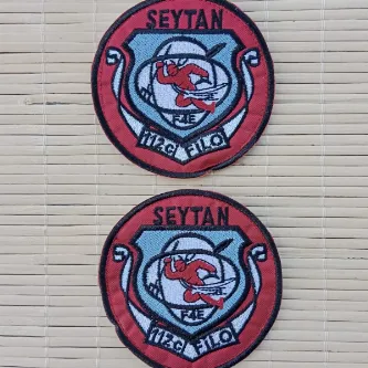 İzmir Askeri Malzeme 2 Adet Şeytan 112. Filo F-4E Yazılı Nakış işlemeli Arma Peç Patch
