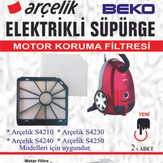 Arçelik S 4210 4230 4240 4250 Süpürge Motor Koruma Filtresi 2'li